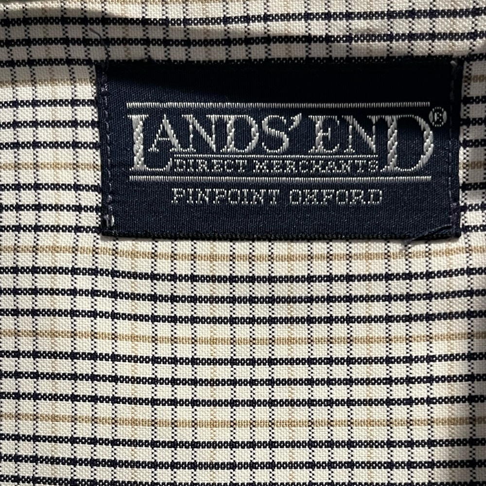 Lands’ End men’s pinpoint Oxford dress shirt, regular fit, 16 1/2 33 EUC